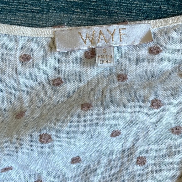 WAYF Ivory Linen Polka Dot Wrap Top - Picture 6 of 8